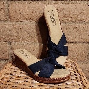 NEW TUSCANY/EASY STREET Knotted Wedge Sandals size 11